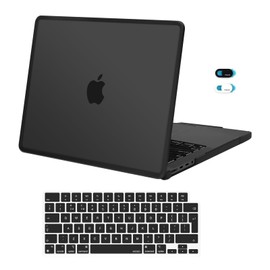 MOSISO Compatible with MacBook Pro 14 inch Case 2025-2021 M4 M3 M2 M1 A3112 A3185 A3401 A2918 A2992 A2779 A2442, Soft TPU Frame Bumper Anti-Cracking Hard Shell&KeyboardCover&WebcamCover, Black