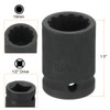 sourcing map 12-Point Impact Socket 1/2 Inch Drive 19mm Metric