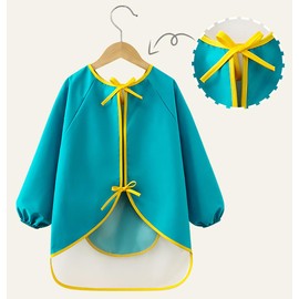 Buywis Kids Painting Smocks Waterproof Long Sleeve Apron Children's Art Smock with Pockets Blue Fit Height 80-100cm