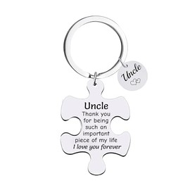YpbbyKit Gifts for Men Fathers Day Uncle Keychain Gifts Thank You for Being Such an Important Piece of My Life Keychain (Uncle)