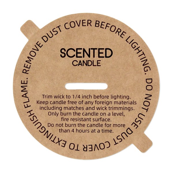 CandMak Candle Dust Covers, 160pcs Printed Kraft Card Candle Dust