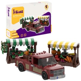 my BrickZ 0004 Pickup with Two Market Stalls Set 384 Building Blocks Bricks Building Toy Vehicle Car