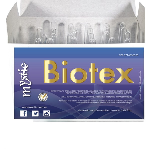 Mystic Biotex Ampoule Anti-Frizz, Restores and Repairs Damaged Hair -