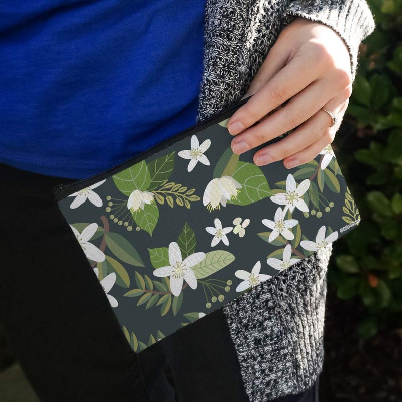 Jasmine Flowers Makeup Cosmetic Bag Organizer Pouch