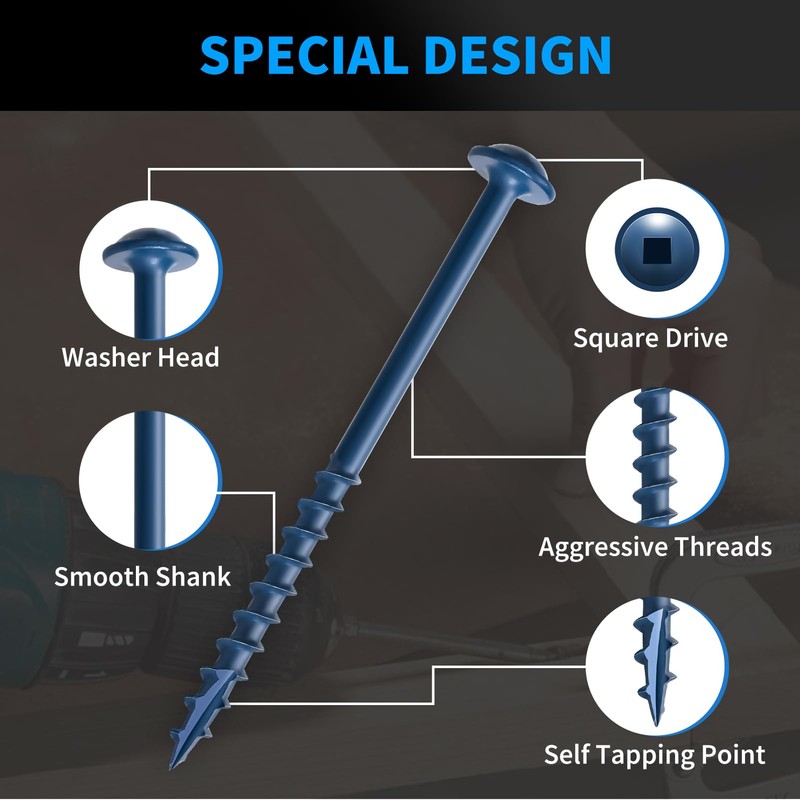 Pocket Hole Screws 2-1/2 Inch, FIXLINK Pocket Screws #8 X