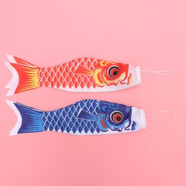 LIFKOME 5pcs Koi Fish Flag Carp Windsock Streamer 40CM Japanese Koinobori Traditional Hanging Flag for Outdoor Garden Backyard Decoration
