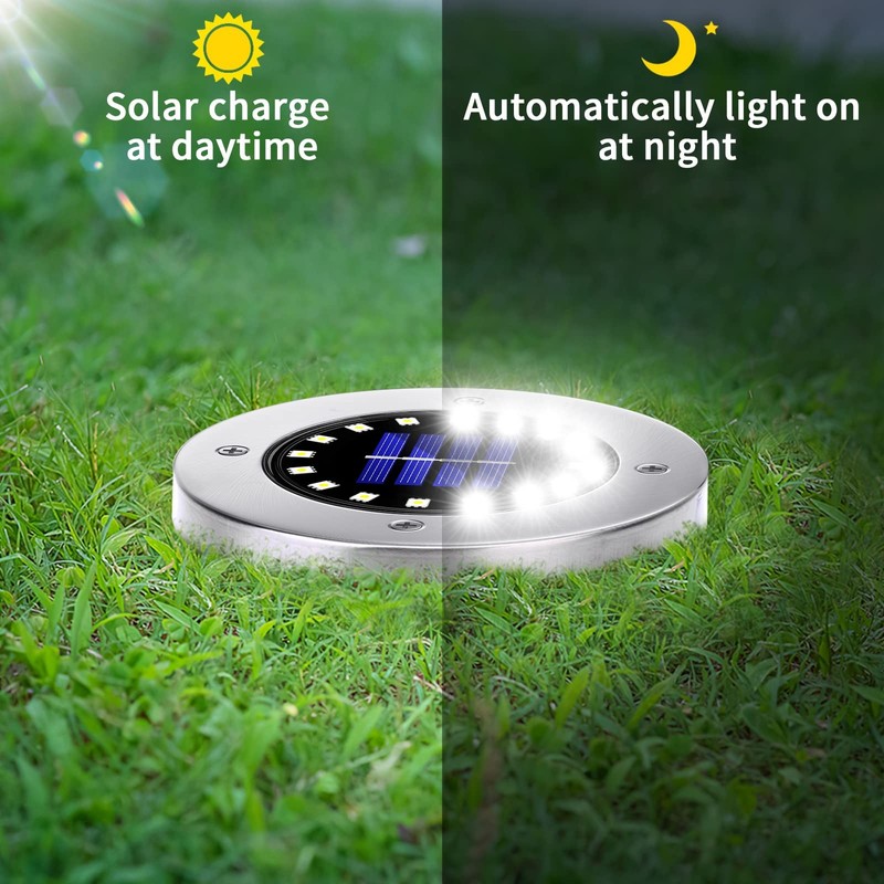 NFESOLAR Solar Lights Outdoor with 16 LEDs, Bright Solar Ground
