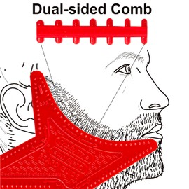 Quality Time Beard Guide Max; Multi-Style Beard Shaving Template with Built-In Beard Comb, Anti-Slip Grip, and Hair Anchor, DIY Grooming Styling Guard, for Precise Beard Lines