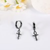 VENACOLY Ankh Huggie Hoop Earrings Dangle Drop Sterling Silver Egyptian