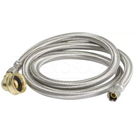 Unbranded 96" 8" Stainless Steel Braided Dishwasher Supply Line, Hose 3/8" w/ 3/4" elbow