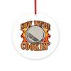 CafePress Smoke Detector Round 4" MDF Holiday Ornament