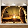 Canessioa Jesus Christ Cross Backdrop Resurrection of Jesus He is