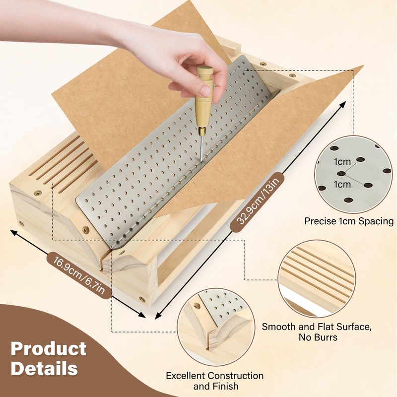 Bookbinding Punching Cradle Set, Includes Dual-Use Piercing Guide and a