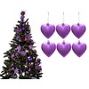 6pc Large Heart Xmas Baubles (Matte) - Great Christmas Tree