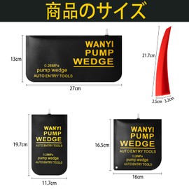 YummyBuy Air Wedge Air Jack, Strength TPU Product, Air Inflator, Jack, Car, Furniture, Washing Machine, Bookshelf, Release Auxiliary Tool, Supports 661.4 lbs (300 kg), Door Lock Unlock, Set of 3