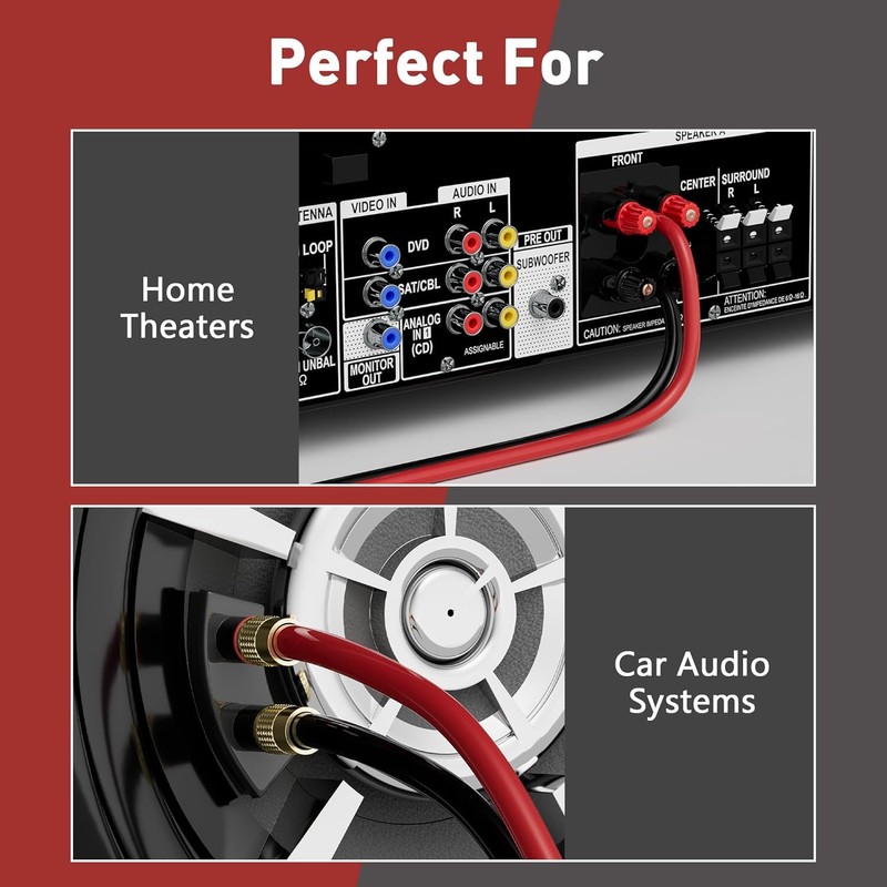 HiFind 14/2 Gauge 30 FT Red Black Hookup Electrical Wire