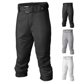 Easton | PRO+ Pull Up Baseball Pant | Youth | Full Length | Elastic Bottom | Youth Black Y M