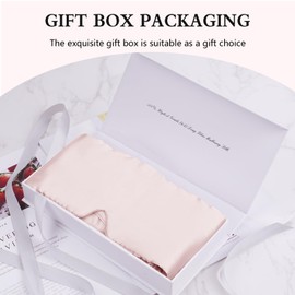 QIYUE - 100% Mulberry Silk Sleep Mask Eye Mask for Man and Woman with Adjustable Hook and loop Headband, Full Size Large Sleep Mask & Blindfold for Total Blackout for All Night Sleep, Travel & Nap (22 Camarel)