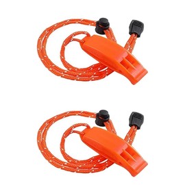 ZOKJSW 2 x Emergency Whistle, Safety Whistle, Signal Whistle, Up to 4000 Hz with Adjustable Reflective Neck Strap for Kayaking, Boating, Swimming, Survival in Water, Hiking