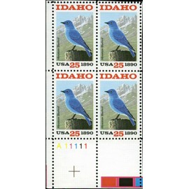 1990 Idaho Statehood Plate Block of 4 25c Postage, Sc# 2439, MNH. OG
