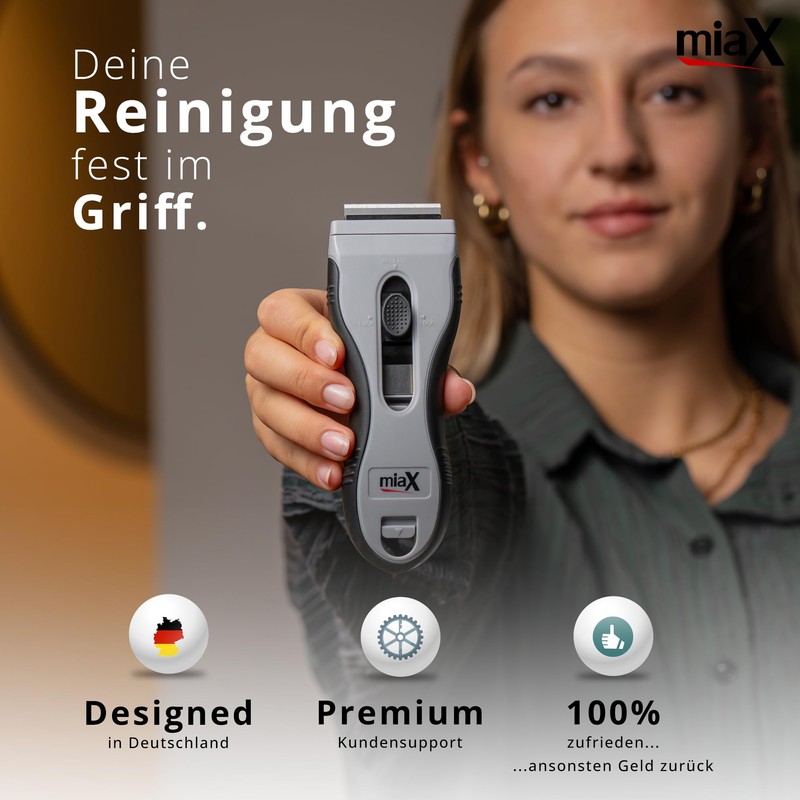 miaX Premium Ceramic Hob Scraper 2.0 - Innovative Automatic Blade