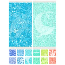 Vikumond Thin Turkish Beach Towel Lightweight Soft Cotton Extra Large XL Oversized Sand Free Sandproof Absorbent Quick Dry Towels Cloud Bath Pool Travel Compact Essentials Accessories for Adult Gifts