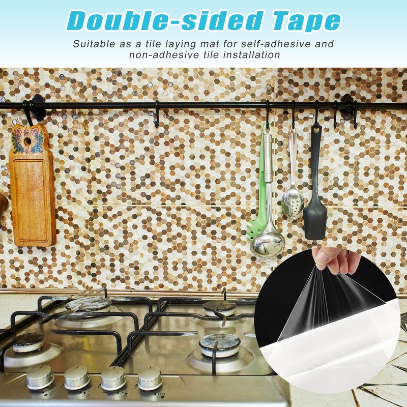 Innconee 12 x 200 Inch Adhesive Tile Mat Double Sided