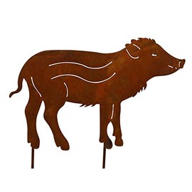 Bornhöft Baby Wild Boar Fresh Patina Rusty Garden Decoration Garden Stake Garden Decoration