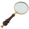 Antique Look 4" Magnifying Glass Brass & Wooden Handle