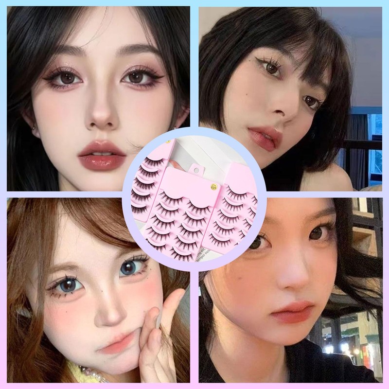 Fake Eyelashes, 5 Pairs, Reusable, Bunchy, Durable, For Beginners, Daily