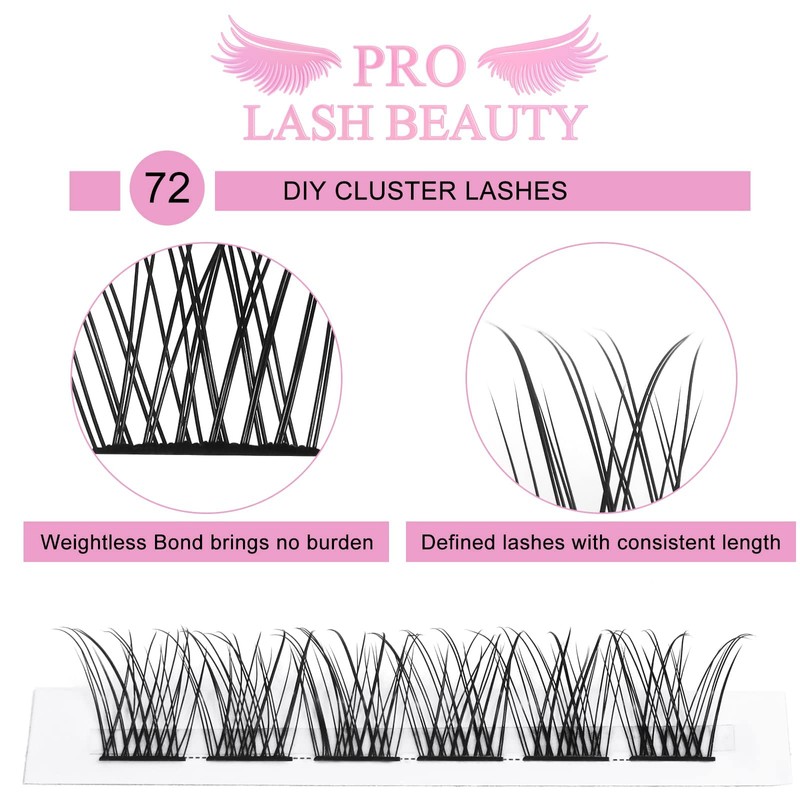 Cluster Lashes, 72 Pcs Individual Lashes, Lash Clusters DIY Eyelash