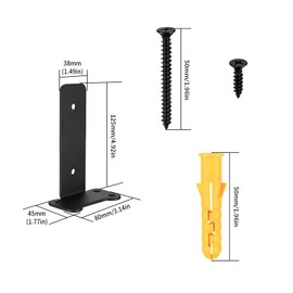 Heavy Duty Floating Shelf Brackets, 4 Pcs 5 Inch Heavy Duty Shelf Brackets for Shelves Support Brackets Wall Mounted, Scaffold Board Shelf Bracket, Black Metal L Bracket, Cat Ear Style Brackets