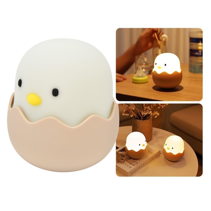 Night Light Eggshell Chicken 3 Dimensional Cute Silicone Household Bedside