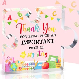 prinfantasy 60th Birthday Gifts for Men Engraved Acrylic Block Puzzle Teacher Gifts for Women Table Decoration Graduation Thank You Teacher Gifts for Women Men Acrylic Plaque Gifts GBGY0185