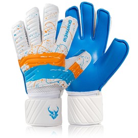GKHMNEW Professional Football Goalkeeper Gloves | Pro-Level Superior Grip & Finger Spines Protection | Lightweight Breathable Latex | Match/Training Ready | Kids Youth Adult Sizes 6-10 (White, 6)