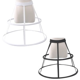 SSDH Crinoline Underskirt Women Girls Elastic Waistband Adjustable Pannier Petticoat 2 Hoop Cage Skirt (White)