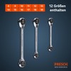 PRESCH Double Ratchet Wrench Set 3 Pieces (8-19 mm) with