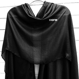 GFM Silky evening Shawl Wrap for Wedding Bridesmaids - Black (SLK2-KL)