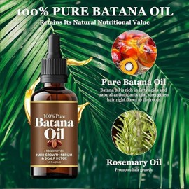 Batana Oil with Rosemary for Hair Growth, 100% Pure & Natural, Enhances Hair & Skin Radiance Nourishment, Reduce Hair Loss, Organic Hair Oil for All Hair Types, (2pcs)