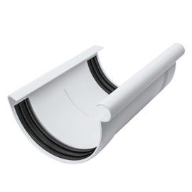 INEFA Gutter Connector Semicircular PVC NW150 / 150 mm White Gutter Connector, Easy Plug-In Installation, Made in Germany