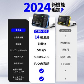 FNIRSI DSO153 Oscilloscope 1MHz Bandwidth 2 in 1 Handheld Digital Oscilloscope Signal Generator Portable Function Generator 5MS/s Sampling Rate Support Type C Charging Port