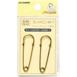 KIYOHARA sankokko- Fashionable Pins, 2 Pieces for 48 mm, antexikkugo-rudo SUN15 – 41 