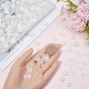 SUNNYCLUE 1 Box 600 Pieces White Flower Beads Transparent Flowers