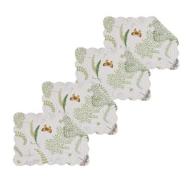 C&F Home Althea Rectangular Cotton Rectangular Quilted Placemat Set of 4 Rectangular Placemat Set of 4 Green
