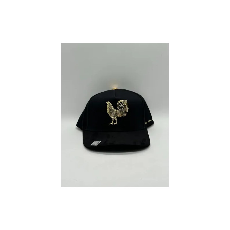 Gorra Big Boss Gallo Negro/dorado Gamuza 100% Original