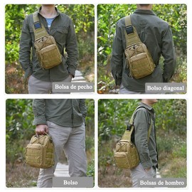 Mochila táctica militar multiusos Crossbody Chest Bag para hombres, Heavy Duty Shoulder Backpack Molle System Mochila deportiva para acampar Escalada Senderismo Viajes