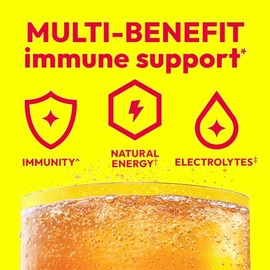 Emergen-C 1000 mg de vitamina C en polvo para apoyo inmunológico diario, suplementos de vitamina C sin cafeína con zinc y manganeso, vitaminas B y ele