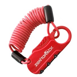Candado Combinacion 3 Digitos Cable Bicicleta Motocicleta Antirobo Seguridad Casco (Rojo)