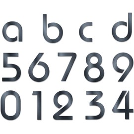 Metzler house number, anthracite - RAL7016, stainless steel numbers, Bauhaus font, numbers 0 - 9, letters a - d, height 140 mm (0)
