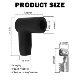 YGDMD 16PCS Spark Plug Boot,HEI 90° Spark Plug Wire Ends with Positive Locking Terminals for Avoiding Leakage of Electricity,Car Accessories Sparks Plugs Wire Boots for 7-10mm Wires